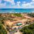 The construction site on the shore of the Caribbean sea. Start building of new all Inclusive resort on a wild tropical beach. Investing and development tourism in the Dominican Republic